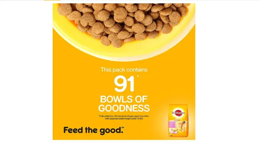 Pedigree Puppy Dog Food Chicken & Milk, 10 kg Pack