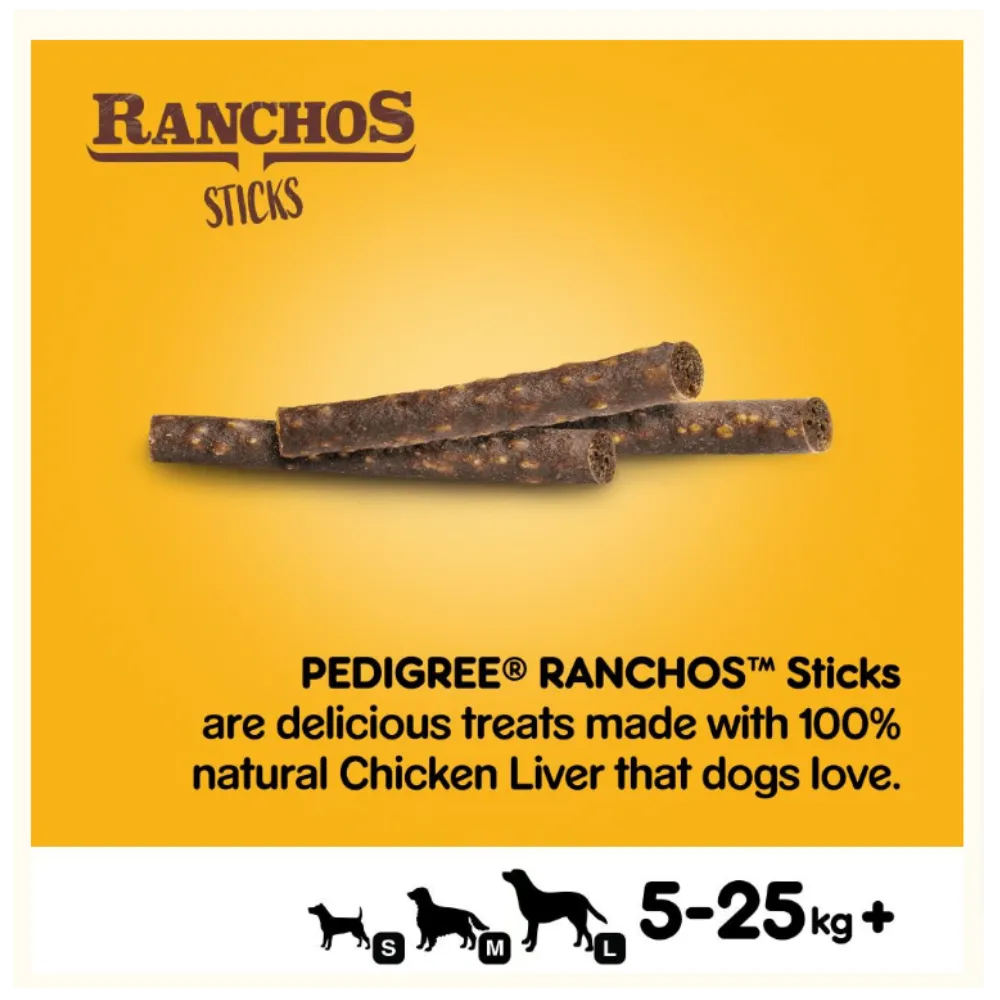 Pedigree Ranchos Dog Treats - Sticks with Chicken Liver