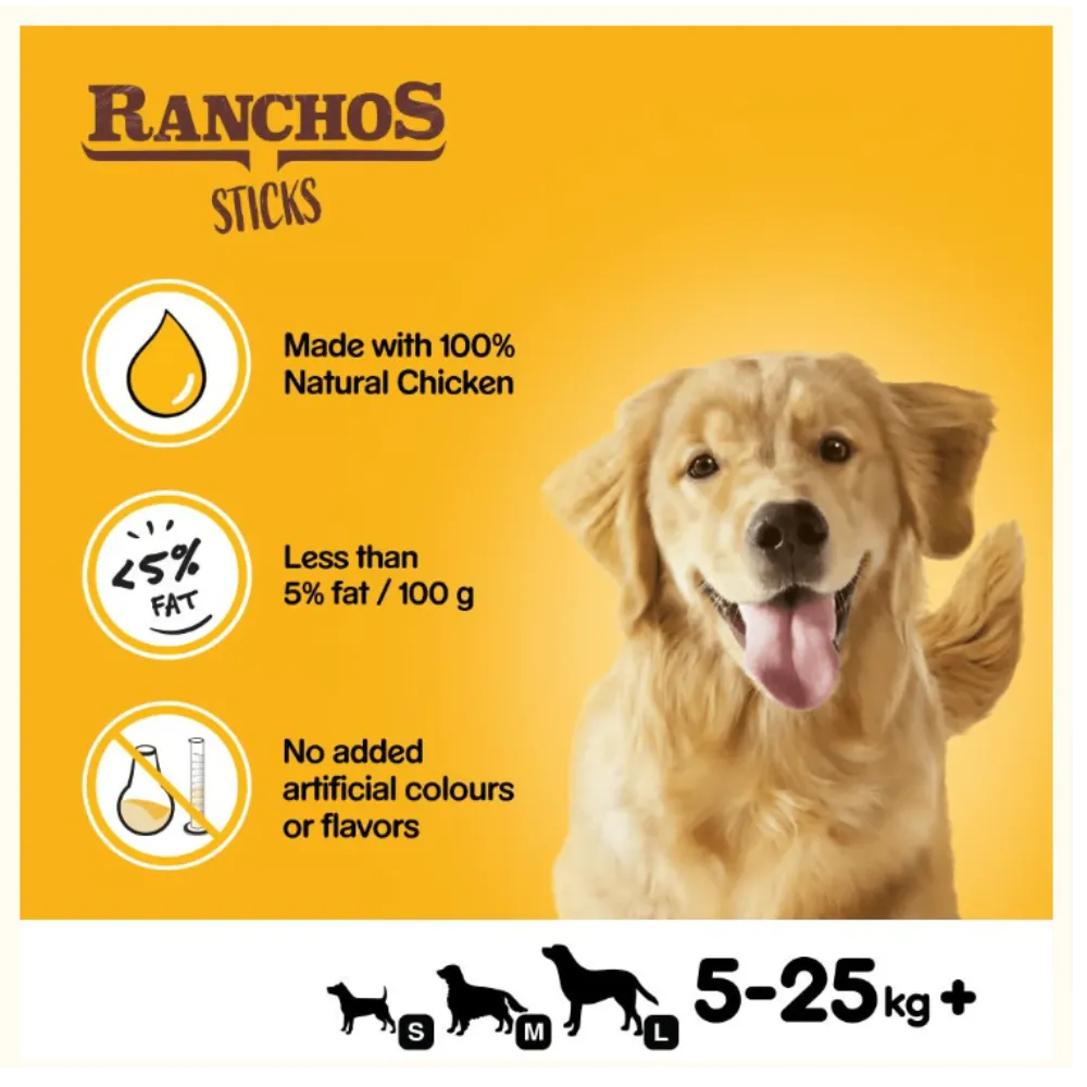 Pedigree Ranchos Dog Treats - Sticks with Chicken Liver