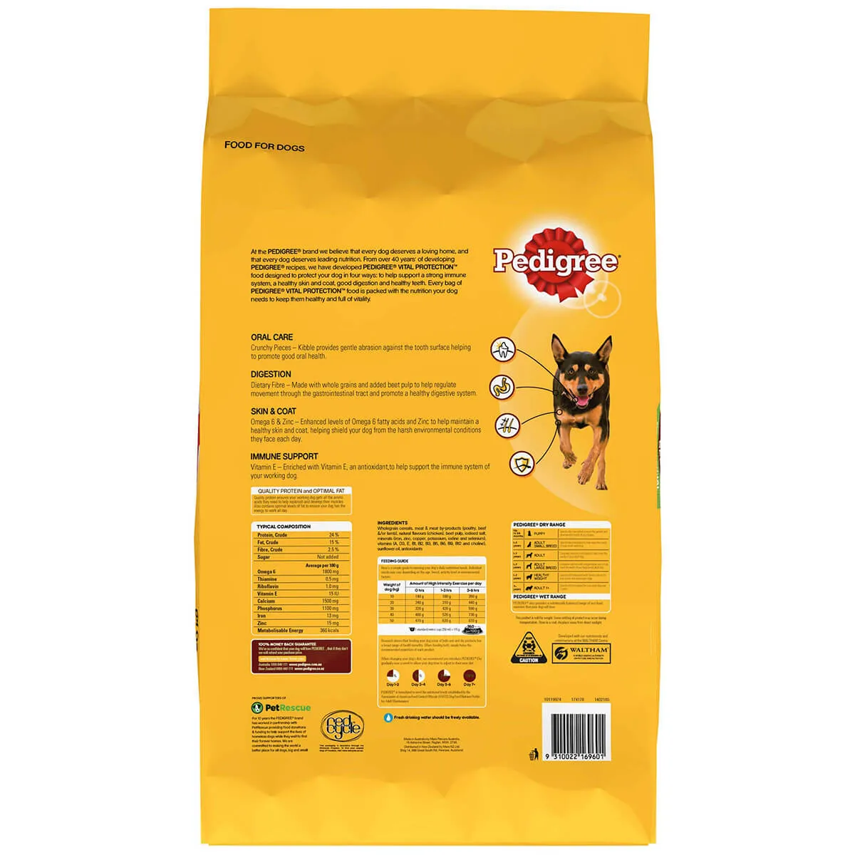 Pedigree Working Dog Real Beef Dry Dog Food 20kg