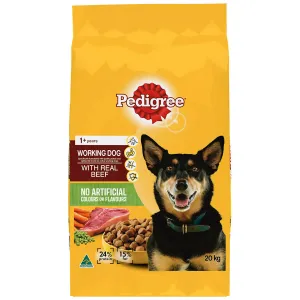 Pedigree Working Dog Real Beef Dry Dog Food 20kg