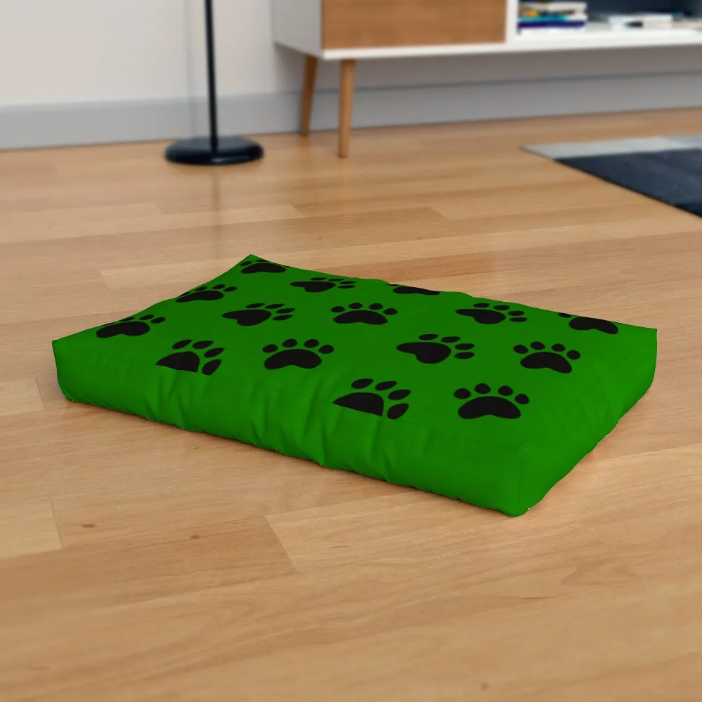 Pet Bed - Paws Green