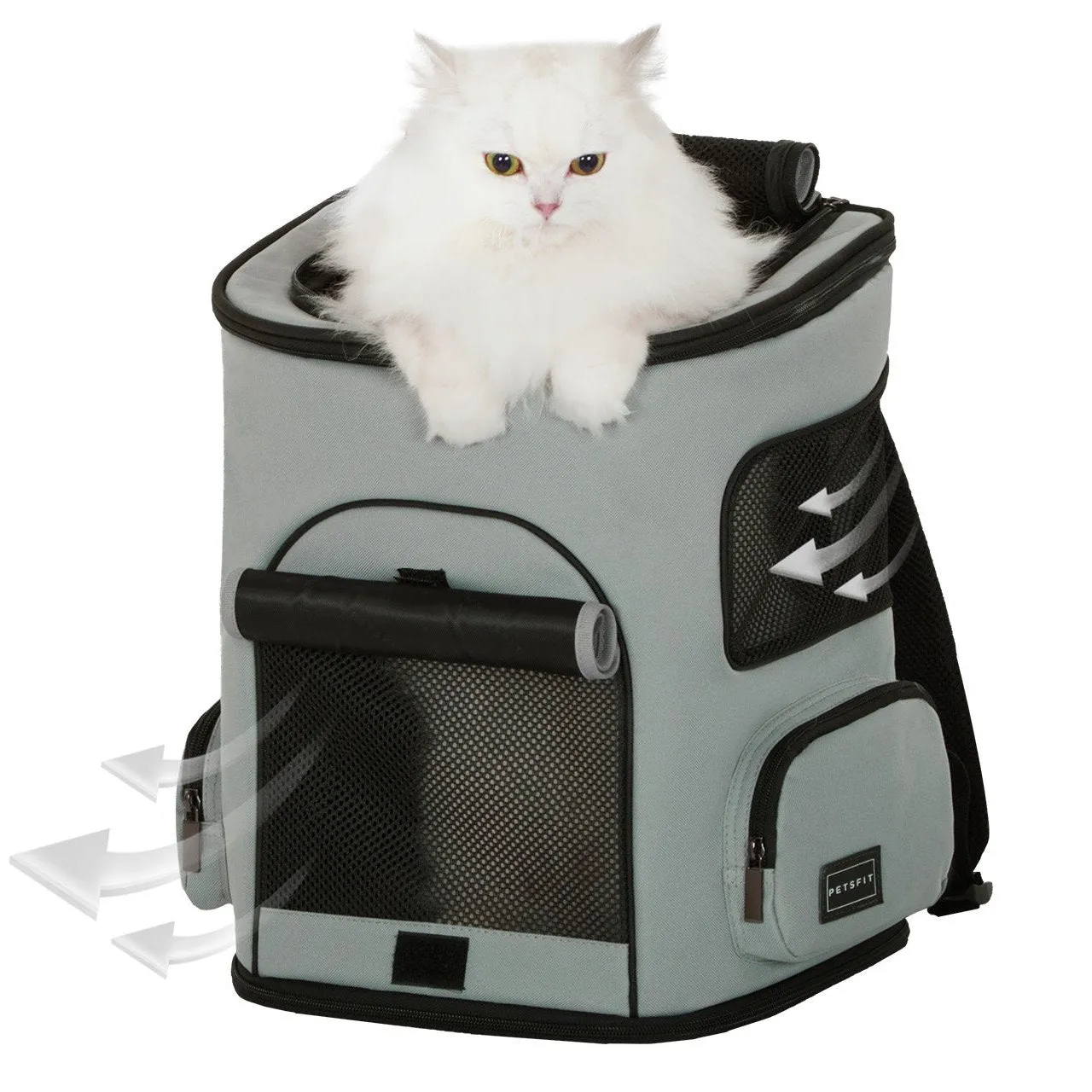 PETSFIT Pet Carrier Backpack with Upgraded Waist Protection Fully Ventilated Collapsible