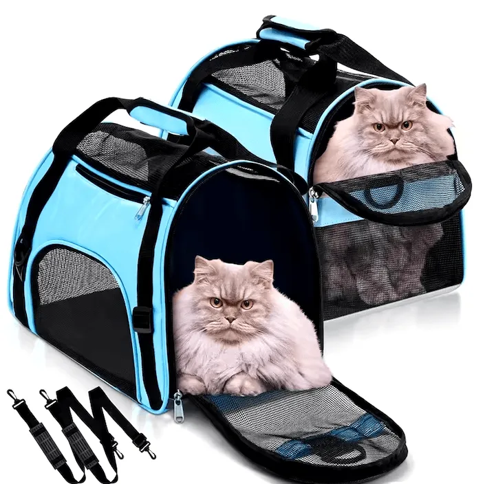 Portable Cat & Dog Carrier Bag - Breathable Mesh Travel Handbag for Pets