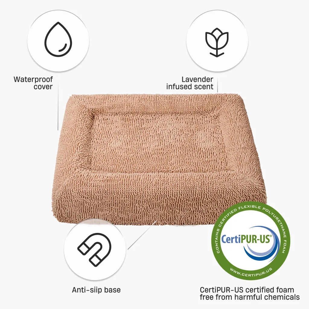 Premium Orthopedic Memory Foam Dog Bed - Brown (Small)
