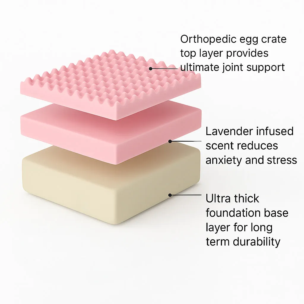Premium Orthopedic Memory Foam Dog Bed - Cream (Small)