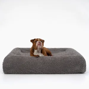 Premium Orthopedic Memory Foam Dog Bed - Plush Grey (Medium)