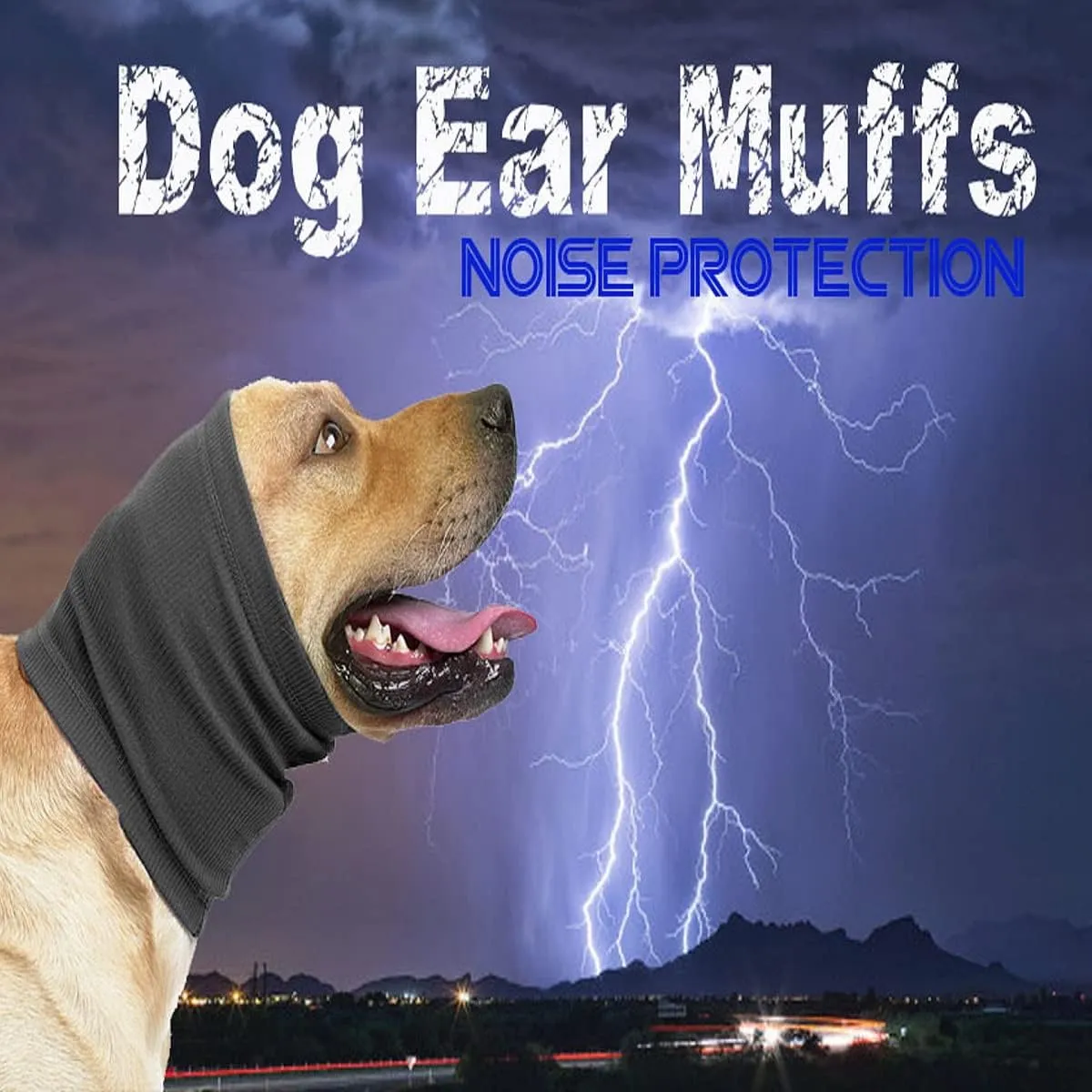 Quiet Ears for Dogs Hats Hoodies Dog's Ear Muffs Headband Noise Ear Protection for Dogs,Grey/Blue M