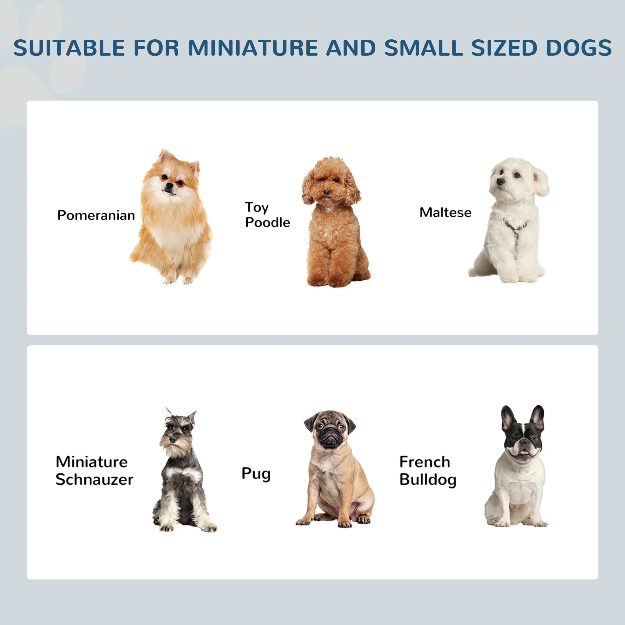 Raised Dog Feeding Bowls with Stand, Stainless Steel for  Extra Small and Small Dog, 44L x 24W x 15H cm - White