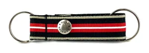 Red/Black/Tan Stripe Snappy Keychain - 606
