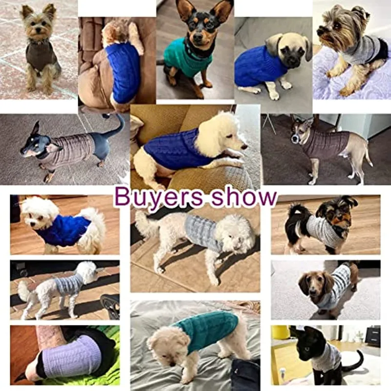 Small Dog Knitted Pet Sweater Warm Dog Sweatshirt Dog Winter Clothes