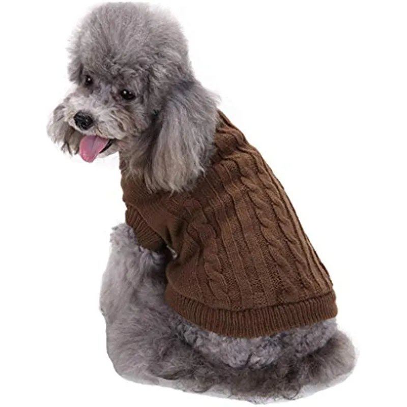 Small Dog Knitted Pet Sweater Warm Dog Sweatshirt Dog Winter Clothes