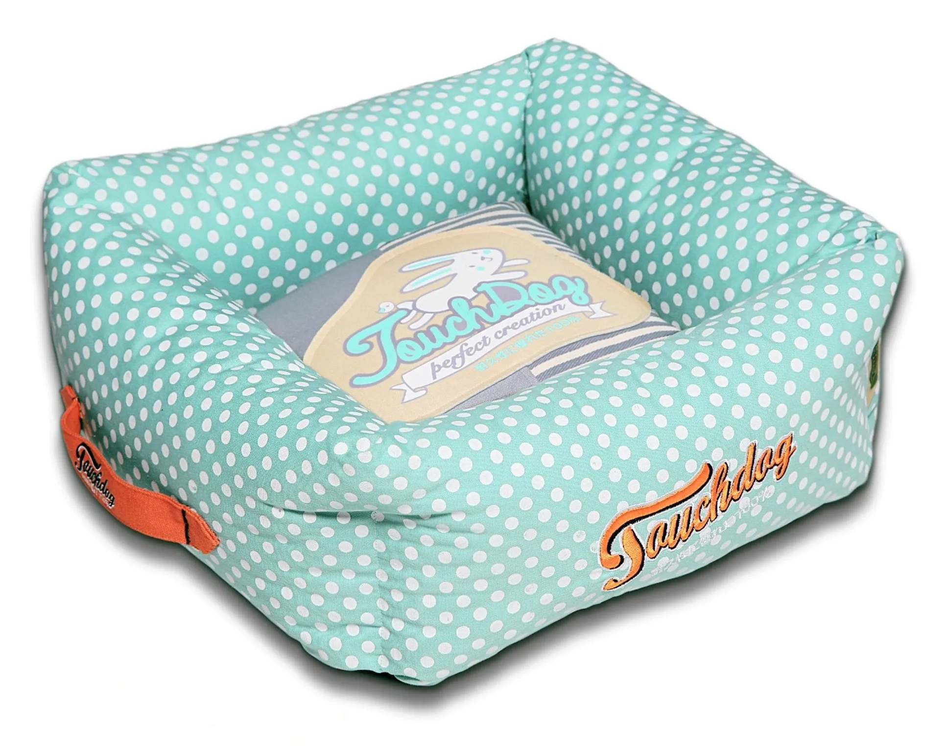 Touchdog Polka-Striped Polo Easy Wash Squared Fashion Dog Bed