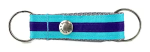 Turquoise/Deep Purple Stripe Snappy Keychain - 317
