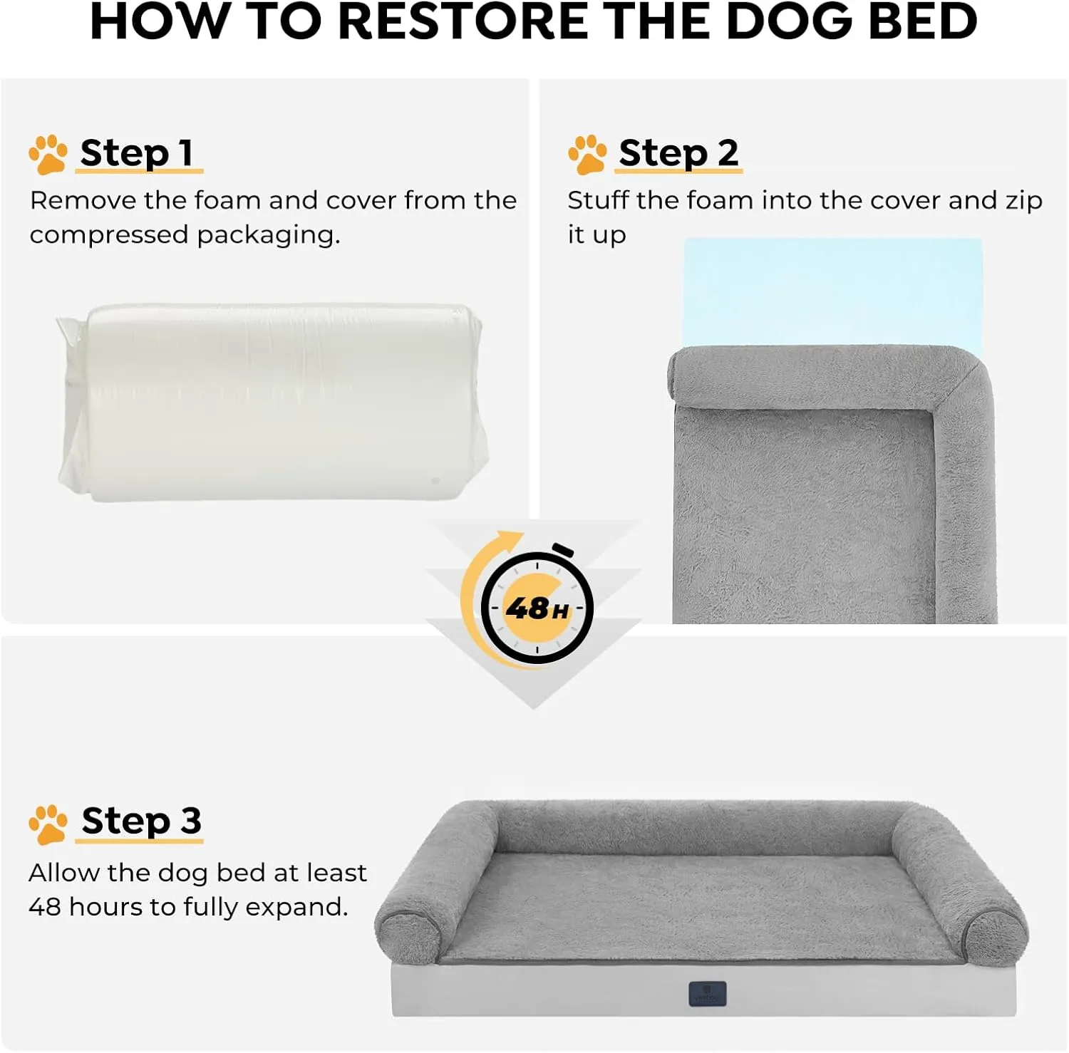 Veehoo Memory Foam Orthopedic Dog Beds-Washable Dog Bed with Removable Dutch Velvet Cover, Memory Foam Pet Bed with Sides-Non-Slip Sofa Couch for Medium Small Dogs, 29 * 20 in
