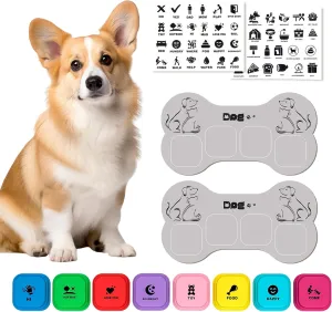 Voice Recording Button 8 Pcs, 30 Second Dog Talking Buttons for Communication, Recordable Voice Dog Training Speaking Buttons Starter Set with Anti-Slip Mat and 48 Scenes Stickers