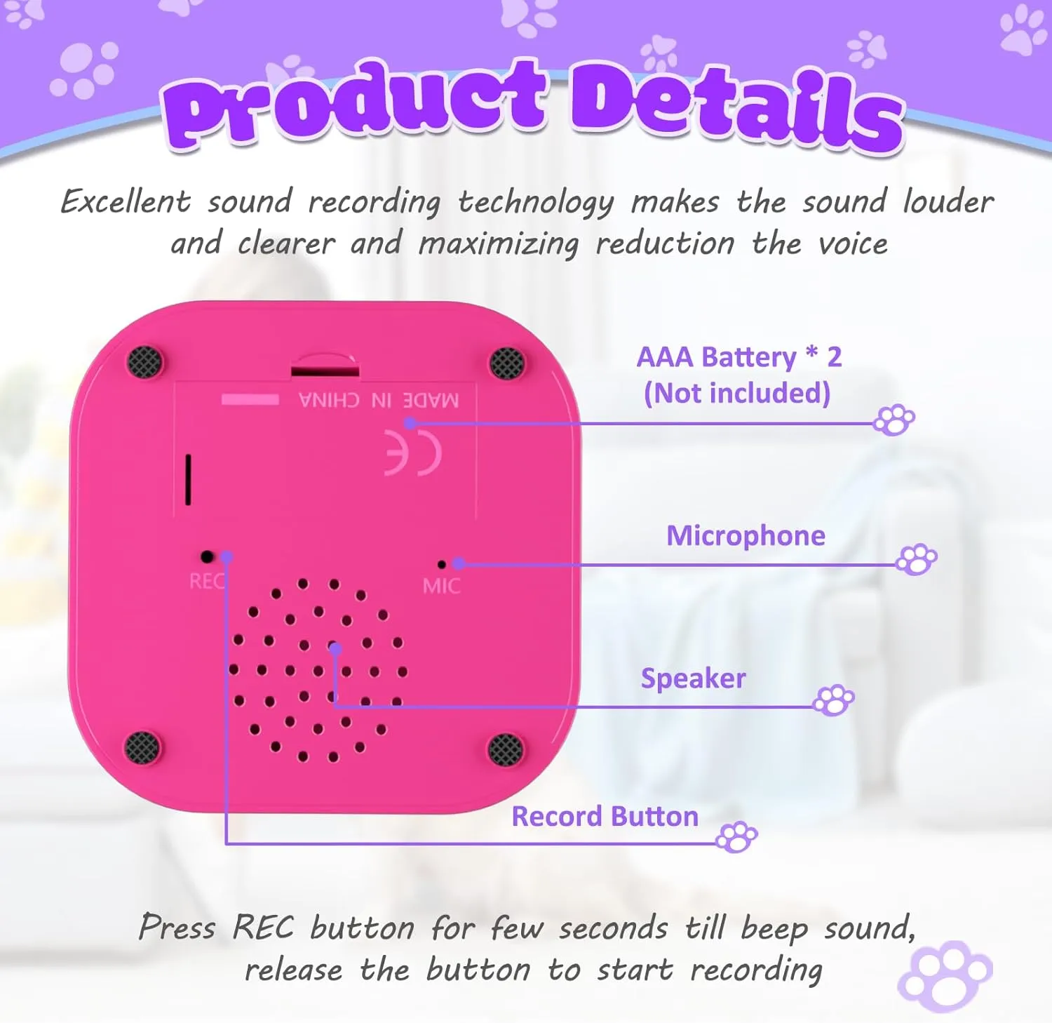 Voice Recording Button 8 Pcs, 30 Second Dog Talking Buttons for Communication, Recordable Voice Dog Training Speaking Buttons Starter Set with Anti-Slip Mat and 48 Scenes Stickers