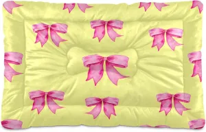 Watercolor Bows Outdoor Dog Bed for Small Dogs Washable Waterproof Travel Pet Bed Mat Portable Cat Bed with Non-Slip Bottom for Indoor and Sleeping 36 x 24 Inch