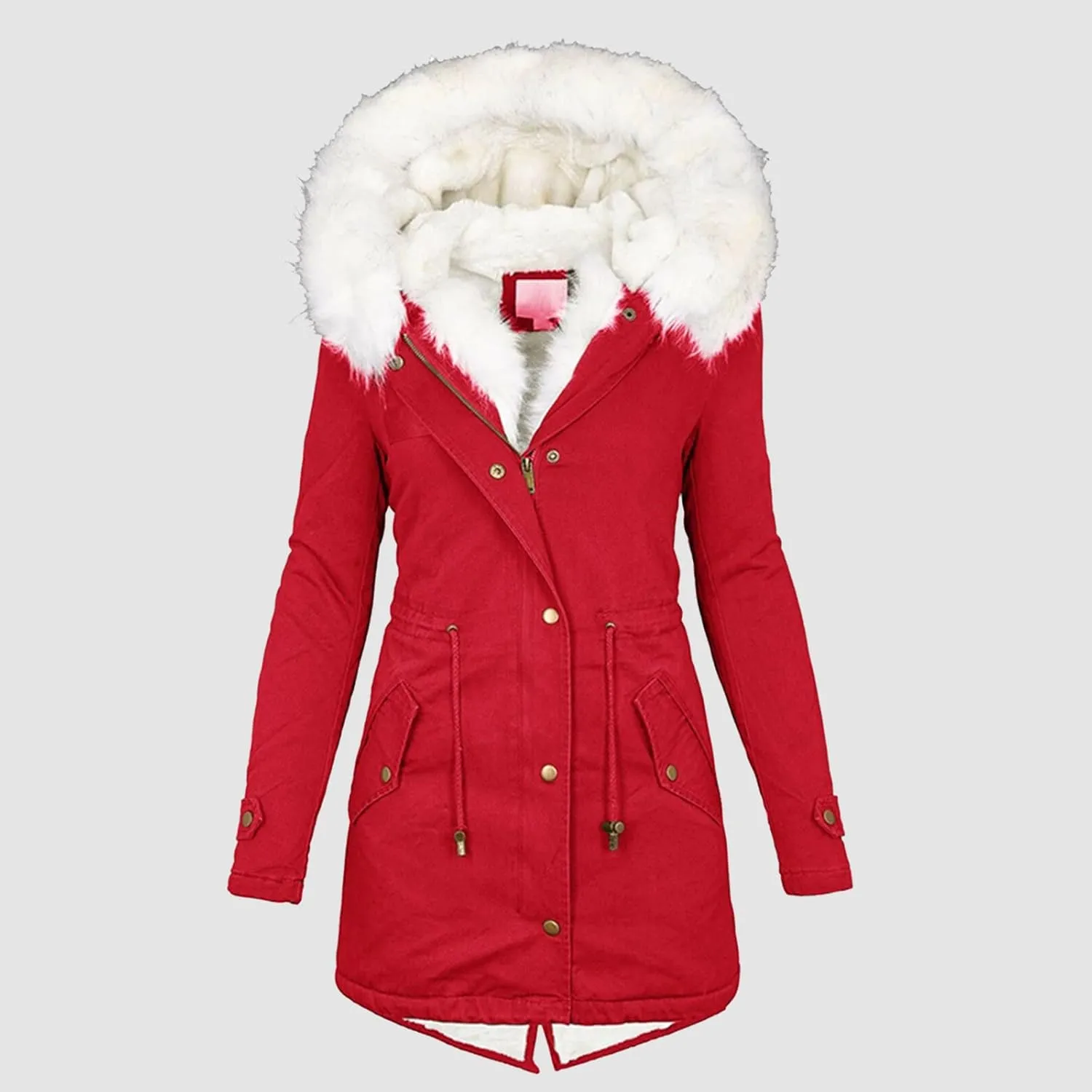 Winter Coats for Women Thick Puffer Jacket with Fur Hood Fleece Lined Winter Parka Jacket Plus Size Overcoat Snow Coat
