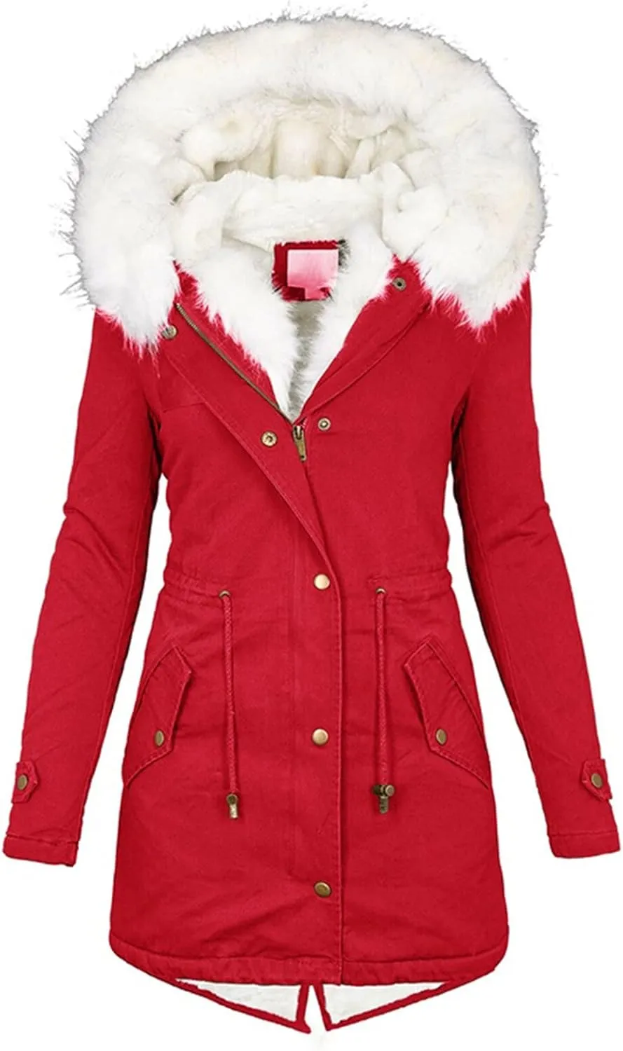 Winter Coats for Women Thick Puffer Jacket with Fur Hood Fleece Lined Winter Parka Jacket Plus Size Overcoat Snow Coat