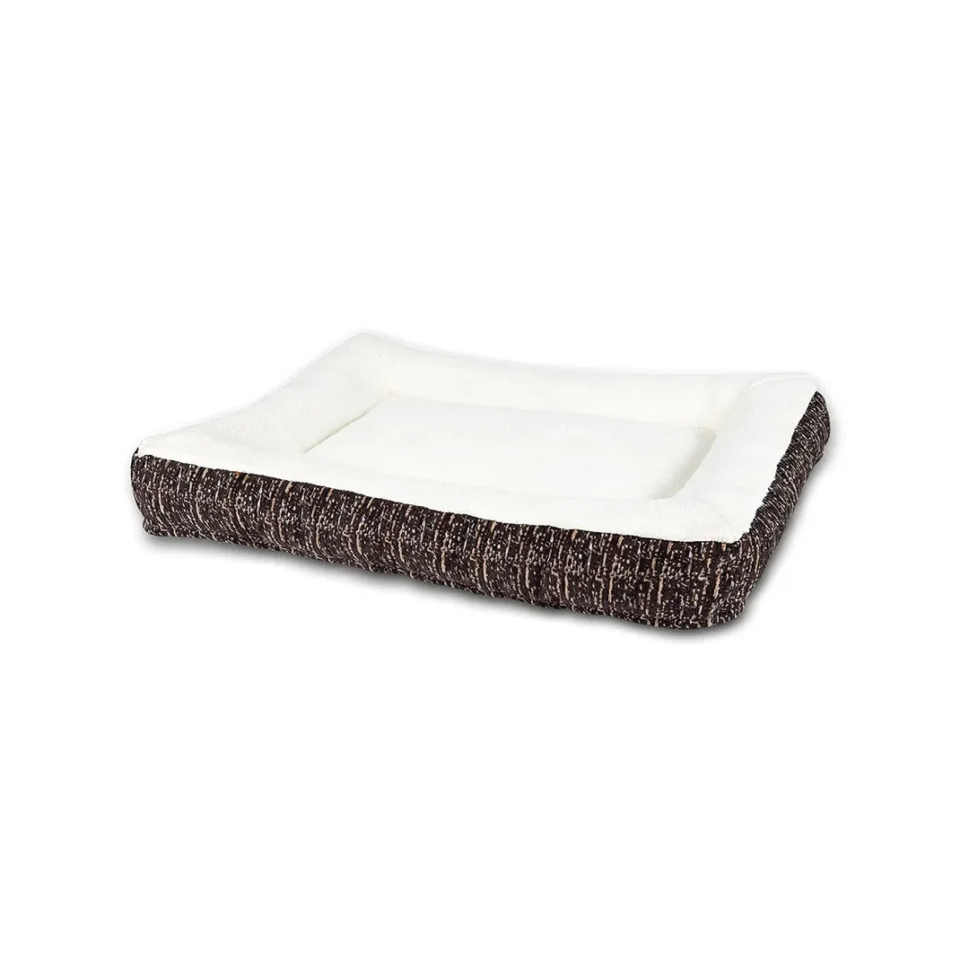 Winter Mattress Dog Bed with Fur on Seat and Luxurious jacquard on walls
